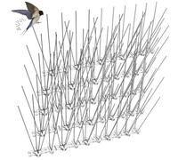 QianRuiDa Pic Anti Oiseaux Aciers Inoxydables 5 Mètres de Long Base en Plastique Indispensable pour Les Balcons de la Maison Efficace pour Éloigner Les Pigeons, 25.5cm x 20 Pièces