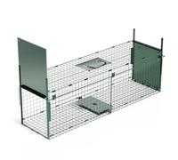 Qianruida Piège Vivant 100X28X28cm Piège d'animaux Cage avec 2 entrées Piège Pliable des Animaux pour Martres,Chats,Renards,Raton Laveur