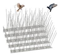 QianRuiDa Pique Anti Pigeon Aciers Inoxydables 5 Mètres de Long Repousse efficacement Les Pigeons et Les Oiseaux Convient pour Les balcons, Les toits et Les clotures, 25cm x 20 Pièces
