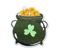 QianSiLi Accessoires de la Saint-Patrick - 7,6 cm - Motif trèfle irlandais porte-bonheur - Patch brodé à thermocoller ou à coudre pour vêtements, t-shirts, sacs à dos, chapeaux, jeans, vestes