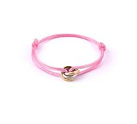 QianSiLi Bracelet Avec Bague Tricolore, Bracelets Porte-bonheur Rouges, Bracelet Rouge Kabbale pour Femme Homme, Bracelets Cadeaux pour Lui et Elle, Réglable,Nylon Acier Inoxydable（Rose）