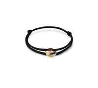 QianSiLi Bracelet Avec Bague Tricolore, Bracelets Porte-bonheur Rouges, Bracelet Rouge Kabbale pour Femme Homme, Bracelets Cadeaux pour Lui et Elle, Réglable,Nylon Acier Inoxydable（Noir）