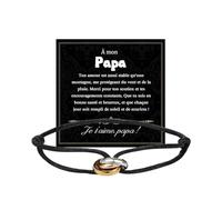 QianSiLi Bracelet Avec Bague Tricolore, Bracelets Porte-bonheur Rouges, Bracelet Rouge Kabbale pour Femme Homme, Bracelets Cadeaux pour Lui et Elle, Réglable,Nylon Acier Inoxydable