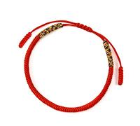QianSiLi Bracelet Bouddhiste, Handmade: Bracelets Tibetain Femme Homme, Taille Ajustable Bracelet Rouge Porte Bonheur, Bracelet Fil Rouge Unisexe Couples Famille