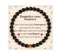 QianSiLi Cadeau Fete Des Peres,Elastique Bracelet Perle Homme,Cadeau Personnalisé Homme,Cadeau Ado Garçon,Idées Cadeaux Homme pour Grand Pere,Collegue,Beau Pere,Tonton,Copain,Amie,Frere