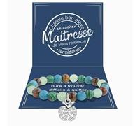 QianSiLi Cadeau Maitresse D'école Fin D'année, Bracelet Pierre Naturelle Femme,Cadeaux Noel Femme, Cadeau Assistante Maternelle - Vert