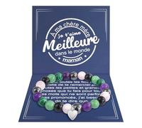QianSiLi Cadeau maman,Cadeau Fete Des Meres,Coffret Cadeau Femme Original Utile,Bracelet Pierre Naturelle Femme,Cadeau Anniversaire Femme,Bijoux Femme,Elastique Bracelet Femme(Violet)