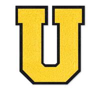 QianSiLi Lettre Thermocollante Textile, Patch Thermocollant Vetement Pour Vestes, Manteaux, Chemises, Sacs, Jeans, Sacs à Dos (11,45cm,Jaune,U)