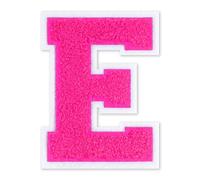 QianSiLi Lettre Thermocollante Textile, Patch Thermocollant Vetement Pour Vestes, Manteaux, Chemises, Sacs, Jeans, Sacs à Dos (11,45cm,Rose,E)