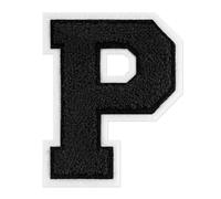 QianSiLi Lettre Thermocollante Textile, Patch Thermocollant Vetement Pour Vestes, Manteaux, Chemises, Sacs, Jeans, Sacs à Dos (11,45cm,Noir,P)