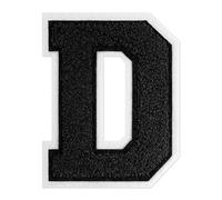 QianSiLi Lettre Thermocollante Textile, Patch Thermocollant Vetement Pour Vestes, Manteaux, Chemises, Sacs, Jeans, Sacs à Dos (11,45cm,Noir,D)