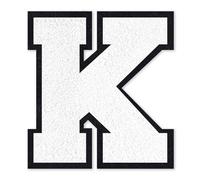 QianSiLi Lettre Thermocollante Textile, Patch Thermocollant Vetement Pour Vestes, Manteaux, Chemises, Sacs, Jeans, Sacs à Dos (11,45cm,Blanc,K)