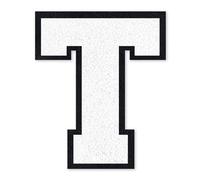 QianSiLi Lettre Thermocollante Textile, Patch Thermocollant Vetement Pour Vestes, Manteaux, Chemises, Sacs, Jeans, Sacs à Dos (11,45cm,Blanc,T)