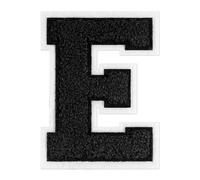 QianSiLi Lettre Thermocollante Textile, Patch Thermocollant Vetement Pour Vestes, Manteaux, Chemises, Sacs, Jeans, Sacs à Dos (11,45cm,Noir,E)