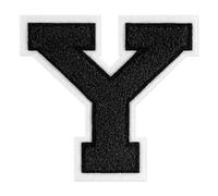 QianSiLi Lettre Thermocollante Textile, Patch Thermocollant Vetement Pour Vestes, Manteaux, Chemises, Sacs, Jeans, Sacs à Dos (11,45cm,Noir,Y)