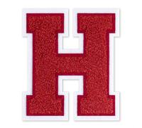 QianSiLi Lettre Thermocollante Textile, Patch Thermocollant Vetement Pour Vestes, Manteaux, Chemises, Sacs, Jeans, Sacs à Dos (11,45cm,Rouge,H)