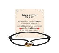 QianSiLi Mamie Cadeau Grand Mere - Bracelet Porte Bonheur Personnalisé, Cadeau pour Fille Ado, Noir
