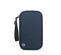 Qiantull Étui pour passeport familial avec lanière RFID - Étanche - Pour cartes de crédit, cartes d'identité, documents de voyage, billets, bleu, 21x13x3cm