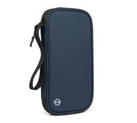 Qiantull Étui pour passeport familial avec lanière RFID - Étanche - Pour cartes de crédit, cartes d'identité, documents de voyage, billets, bleu, 24x13x3cm