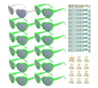 Qiantull JGA Lunettes d'équipe de mariée chouchou avec lunettes de soleil en forme de cœur, bracelet de mariée, bracelets de fête, accessoires décoratifs pour enterrement de vie de jeune fille
