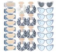 Qiantull JGA Lunettes d'équipe de mariée chouchou pour cheveux Cœur Lunettes de soleil Bride Bracelet Lunettes de fête Femmes Bracelets JGA Accessoires de décoration pour enterrement de vie de jeune