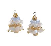 Qiantull Lot de 12 pendentifs en acrylique pour sapin de Noël - Breloques en cristal - Pour bricolage - Accessoires pour la fabrication de bijoux DIY - Colliers - Bracelets - Boucles d'oreilles