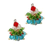 Qiantull Lot de 6 pendentifs en acrylique pour sapin de Noël - Breloques décoratives pour bricolage - Accessoires pour la fabrication de bijoux DIY - Colliers - Bracelets - Boucles d'oreilles