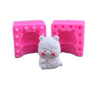 Qiantull Moule en silicone 3D en forme d'ours - Moule en silicone pour fondant - Moule à gâteau - Accessoire pour fondant, mousse, chocolat, savon, bougie, plâtre, résine 3#