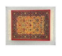 Qiantull Tapis de souris créatif Mini tapis oriental Motif tissu textile Petit tapis de souris avec pompons en coton Tapis de souris Accessoires d'ordinateur Sous-verre 28 x 18 cm A25 rouge