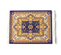 Qiantull Tapis de souris créatif Mini tapis oriental Motif tissu textile Petit tapis de souris avec pompons en coton Tapis de souris Accessoires d'ordinateur Sous-verre 28 x 18 cm 16#Violet foncé