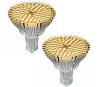 QIANYAN 2 Pack 80W Ampoule Horticole LED pour Plantes Intérieures, Lampe de Croissance Plante 120 LED à Spectre Complet pour Éclairage et Culture des Fleurs Plantes Végétaux Intérieurs