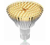 QIANYAN Ampoule Horticole LED 80W, Lampe de Croissance à Spectre Complet avec 120 LEDs (Blanc Chaud 3000K) pour Plantes d'Intérieur, Jardin, Serre et Culture Végetative