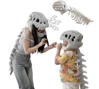 QianYiHC Costume de dinosaure en peluche Spinosaurus,Tête de Crâne de Dinosaure et Costume Dorsal,Squelette de dinosaure en peluche, Tenue Fêtes Déguisées Jeu de Rôle Célébrations (Grand : 115 cm)