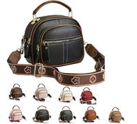 QianYiHC Crossbody Bag,Classic Leather Bags,Multifunctional Women's Sling Bag,Multifunctional Compartments Adjustable Wide Shoulder Strap Leather Crossbody Bags