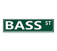 Qianyin Bass St Plaque en métal avec hameçon de bateau de pêche et crochet - Style vintage - 40,6 x 10,2 cm - Décoration murale en fer pour maison, ferme, bar, café, garage, intérieur et extérieur
