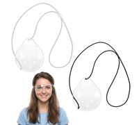 Qianyu Lot de 2 cache-yeux en plastique transparent respirant avec bande élastique - Cache-œil léger pour adultes - Pour dormir et sortir