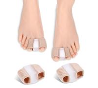 Qianyu Lot de 2 séparateurs d'orteils en gel avec doublure en tissu - Séparateurs d'orteils en silicone respirant - Pour les orteils qui se chevauchent - Soulage les douleurs aux pieds chez les femmes