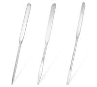 Qianyu Lot de 3 spatules professionnelles en acier inoxydable pour une application uniforme du fond de teint, spatules à double tranchant pour une petite zone du visage