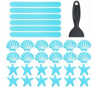 Qianyu Lot de 30 autocollants antidérapants originaux pour baignoire, piscine, échelles de douche, décalcomanies de sécurité, bandes de sécurité antidérapantes avec grattoir pour salle de bain,
