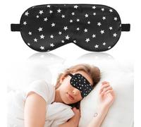 Qianyu Masque de sommeil réglable en soie - Bloque la lumière - Motif étoile - Pour dormir sur le côté - Sans odeur - Pour homme et femme - Pour le yoga et les voyages - Bloque la lumière