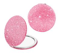 Qianyu Miroir compact grossissant 1X/2X - Portable - Ultra Mini miroir de poche pliable double face - Miroir cosmétique pliable pour sac à main, portefeuille et voyage