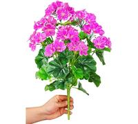QIANYUN Fleurs Artificielles Extérieures Résistantes Aux UV Pensées Artificielles Faux Fleur en Plastique en Vrac Fausses Plantes D'extérieur (2, Pink) 23x23x35cm
