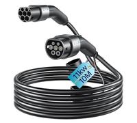 QIAO Câble de Charge Type 2 pour Voiture Électrique, IEC 62196 EV, Mode 3 Charge Rapide EV et PHEV avec Sac de Transport (11 KW, 10 m)