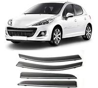 QiaoCL Deflecteurs d'air pour Peugeot 207 2009-2020, Déflecteurs Vent deflecteur Voiture Avant ArrièRe Pare-Pluie Pare-Soleil Vitres aériens