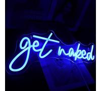 QiaoFei Led "Get Naked" Neon Sign Letters USB Powered Neon Lights for Room Home Bar Art Wall Decor Party Window Living Room Decor Christmas' Gift (Blue)