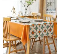 QIAOH Nappe De Table Rectangulaire Anti-Taches 120x160cm, Nappe Rectangulaire Toile Ciree, Nappe Table Basse Carree, Nappe Protection De Table Imperméable pour Table À Manger