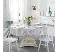 QIAOH Nappe Imperméable Diameter 180cm, Nappe Table Basse Ronde, Nappe Ronde Toile Cirée, Nappe Plastique Ronde, Nappe Elegante pour Table De Cuisine Decoration