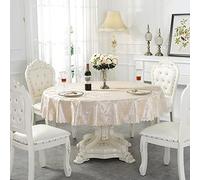 QIAOH Nappe Imperméable Ronde 180cm, Table Basse, Toile Cirée, Plastique, Élégante pour Cuisine et Décoration