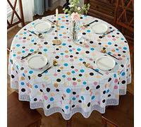 QIAOH Nappe Ronde Plastique Diameter 180cm, Nappe Ronde Anti Tache, Toile Cirée Ronde, Nappe De Table Ronde, Nappe Cuisine De Table À Manger Fête Banquet Mariage Anniversaire