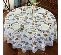 QIAOH Nappe Ronde Plastique Diameter 180cm, Nappe Ronde Anti Tache, Toile Cirée Ronde, Nappe De Table Ronde, Nappe Cuisine De Table À Manger Fête Banquet Mariage Anniversaire
